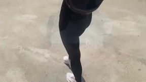 Babe with big tits in the elevator