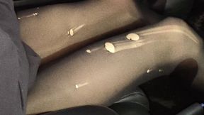 Sarah Fights Her Car Late at Night in Torn Pantyhose