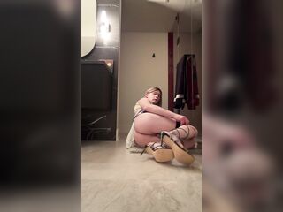 Sissy feminized whilst wife is upstairs!