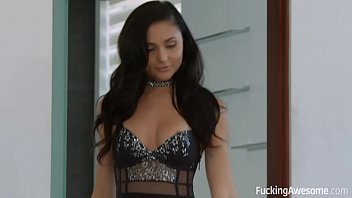 Petite pornstar Ariana Marie sucks cock in stockings