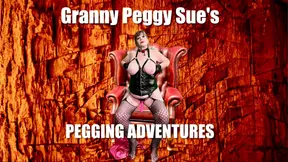 Granny Peggy Sue pegs guy and cums before he cums in her mouth