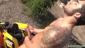 Samuel Jerks Off Outside