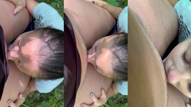 Stranger licked my wet pussy in the forest until I came