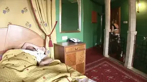 Morgan Moon swallowed one huge cock