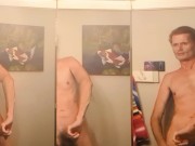 Milking monster cock huge load three way cumshot