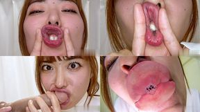 Jun Mizukawa - LIP FETISH - Showing off octopus kisses with sexy lips & dick kisses & subjective octopus kisses - MOV