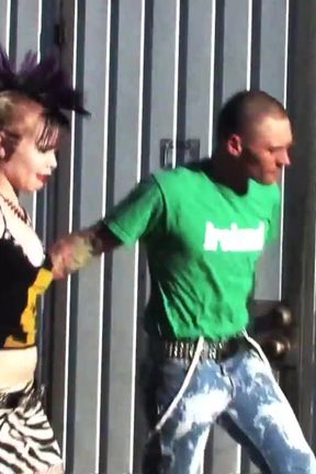 Wild orgies. Colored hair inked and pierced rock girl likes it wild, only in fishnets