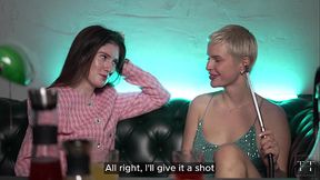 The blonde slut decided to have a hookah with my dick