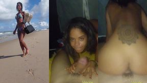 conheci um dotado na praia e levei ele para foder minha bucetinha em minha barraca de camping
