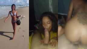 conheci um dotado na praia e levei ele para foder minha bucetinha em minha barraca de camping