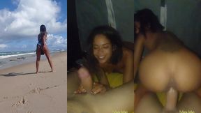 conheci um dotado na praia e levei ele para foder minha bucetinha em minha barraca de camping