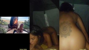 conheci um dotado na praia e levei ele para foder minha bucetinha em minha barraca de camping