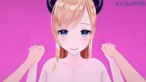 Hololive VTuber Yuzuki Choco in secret room - intense 3D hentai POV