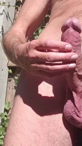 Masturbating Naked Outdoors, Big Cock Wanking, Edging, Cumming - Rockard Stepdaddy