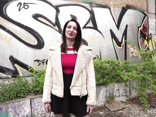 GERMAN SCOUT - German Cougar Ariel Rossi with Large Booty Pick Up for 1st Casting Screw