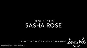 SASHA ROSE! POV! BLOWJOB! MASTURBATION WITH OIL! SEX! CREAM PIE! A LOT OF SPERM!