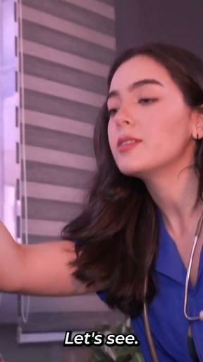 Gorgeous Latina doctor helps her patient cum on her face   Clip 2