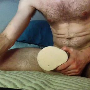 Thick cock College White guy fucks toy