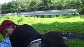 Public redhead milf gets slammed