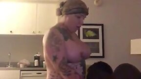 Enormous Booty T-Girl Fucks BBC, She Explodes by Accident