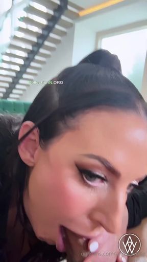 Angela White rides a huge BBC and deepthroats it