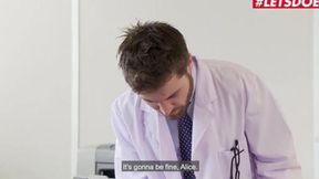 Alice Alxx - College Girl Threeway With Teacher And Big Dick&#x1F32D; Doctor