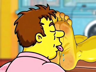 The Bawdy Wrinkled Soles Of Marge Simpson's Feet. Tarantino Parody