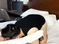 POV close up asian gf blowjob