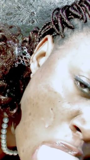 Fucking at the beach with a spectacular young black woman with an oiled body: Nancy Love   Clip 3