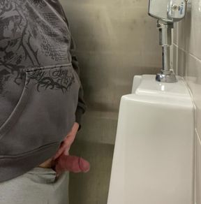 Gay public urinal show off