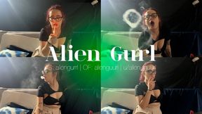 Smoking on a High Ponytail and Glasses