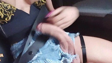 Paloma Veiga fazendo putinho mamar sua piroca grande dentro do carro