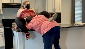 Hot Horny SSBBW Blonde Milf Realtor Flirts With Renter Client &amp; Gets Doggystyle Creampie In Pussy, Black Cumming Inside