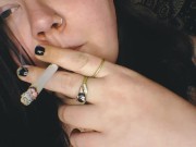 BBW smoking and playing with tits again