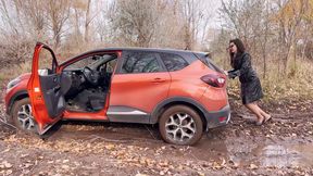 IRINA WAS STUCK IN THE FOREST IN THE MUD ON THE WAY TO WORK 4K version 1 full video 24 min
