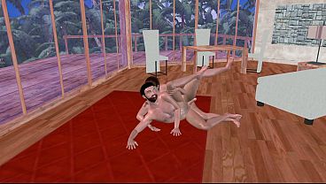 Animated 3D Gay Porn - Man Fucking Another Man in Spoon Position on Floor
