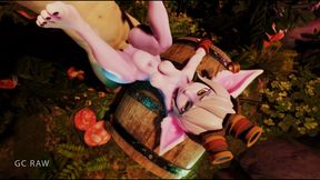 Overwatch hero Tristana gets fucked in the forest GSRAw