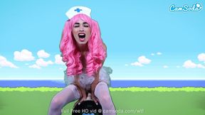 Delilah Day Cosplay As Nurse Joy from Pokemon Rides Sex Machine