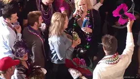 Sexy Brunette MILF Flashes Her Natural Tits at Party for Steamy Action