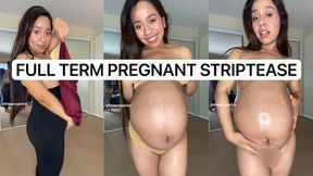Full Term Pregnant Striptease | Maternity Leggings & Panties | Oiled Belly | Waddling Walk