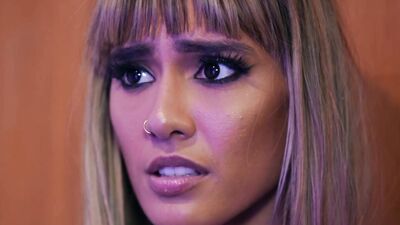 Skinny ebony and petite brunette railed by a huge black cock