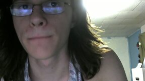 Femboy slut masturbating in gstring lingerie butt plug