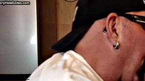 Cocksucking DILF sucks and jerks cock at home