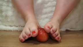 Quiet toe play with nectarines