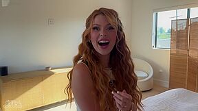 Sexy Busty Redhead Hottie Challenges Her Step-bro Not To Cum While Shes Teasing & Pleasing His Boner