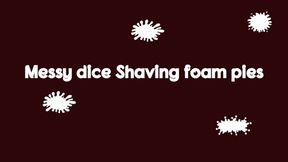 Messy dice shaving foam pies