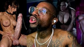 dominant transgender slut cumming really hard all over her sexy body, ai generated