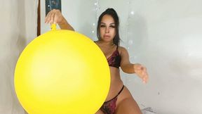 Delicious Brunette Bella Cruel Farting on Her Favorite Balloon POV - Full Video