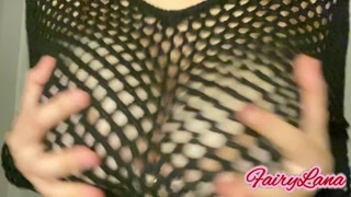 Satisfying sounds touching boobs