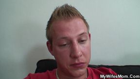He gets caught fucking girlfriend&rsquo;s mother in her hairy cunt